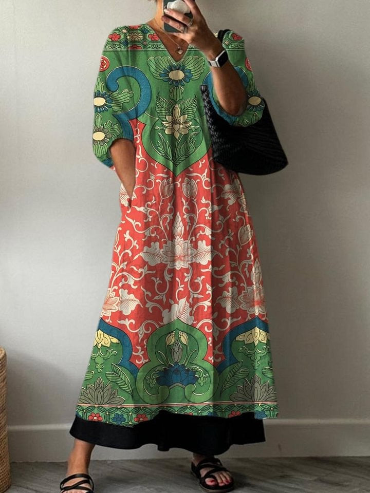 Enchanted Elegance – timeless bloom cotton dress