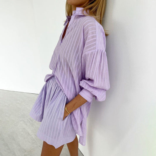 Viola - Breezy Button-Up and Shorts Set