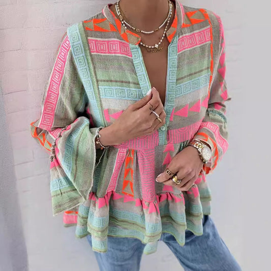 Tess – wild bloom print top