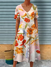 SIENNA - BOHEMIAN V-NECK FLORAL DRESS