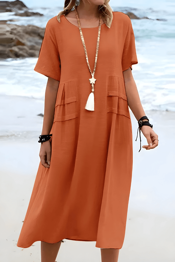 Aria – sun-kissed linen breeze dress