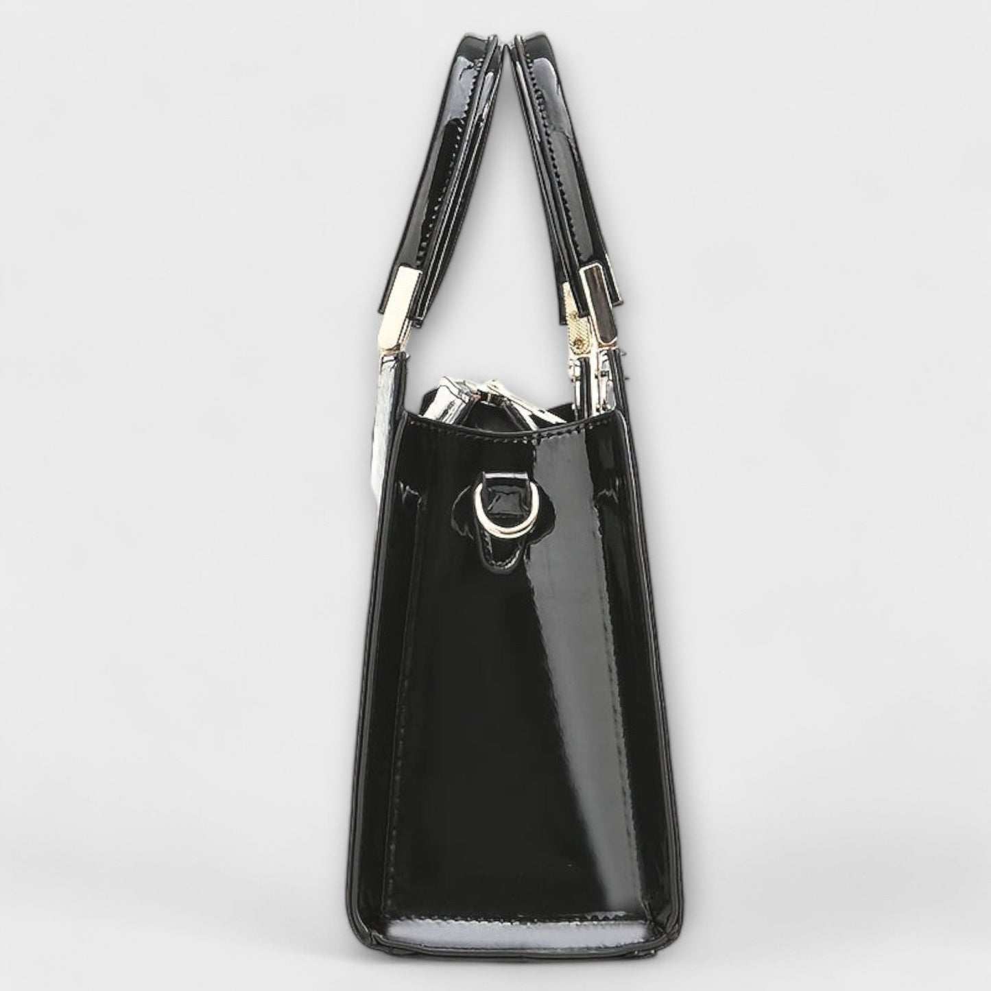 GLOSSY CROCODILE-PATTERN HANDBAG