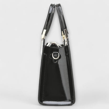 GLOSSY CROCODILE-PATTERN HANDBAG