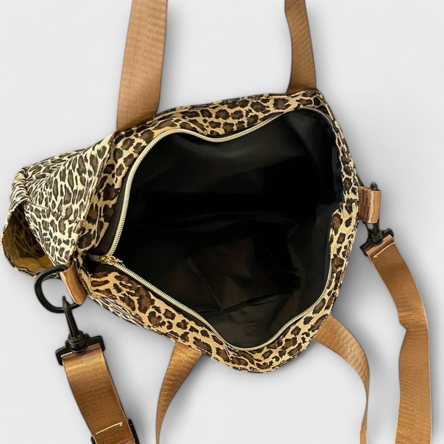LEOPARD PRINT -CANVAS CROSSBODY BAG