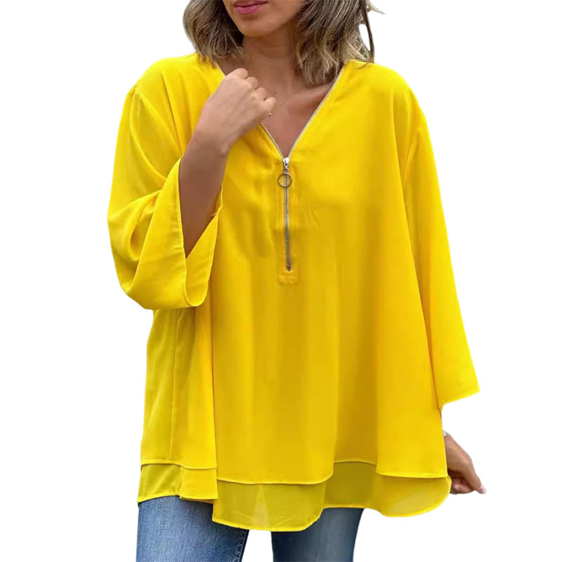 Heidi – twilight drape zipped top