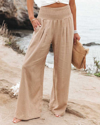 LILY - FLOWING BEACH PANTS WITH WIDE LEGS