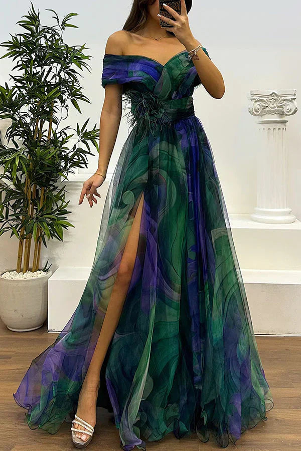 Juliet-romantic ease in an off-shoulder flow