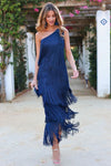 LAUREN - ELEGANT DRESS WITH TASSELS