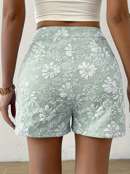 CAMILLE - FLORAL JACQUARD CASUAL SHORTS