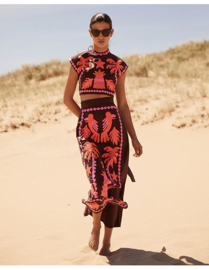 Katia – sunlit bloom top & skirt set