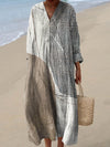 Women's Grey Abstract – soft strokes cotton day dress