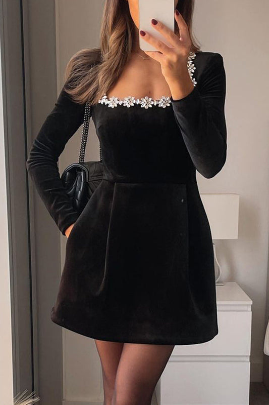 BARBARA- VELVET MINI DRESS