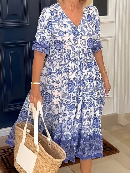 LUNA - ELEGANT FLORAL DRESS