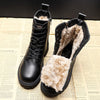HELENA -  BLACK FUR-LINED BOOTS