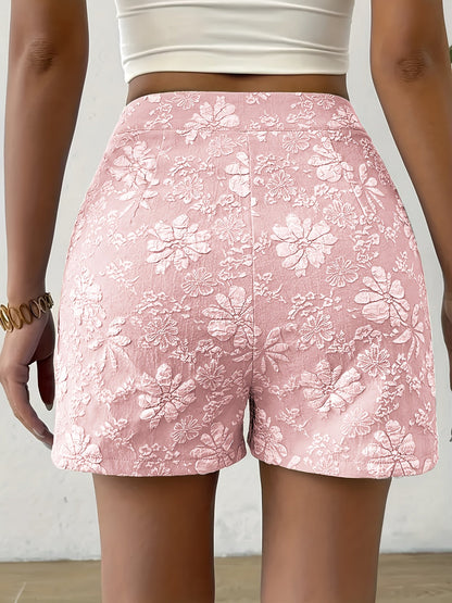 CAMILLE - FLORAL JACQUARD CASUAL SHORTS