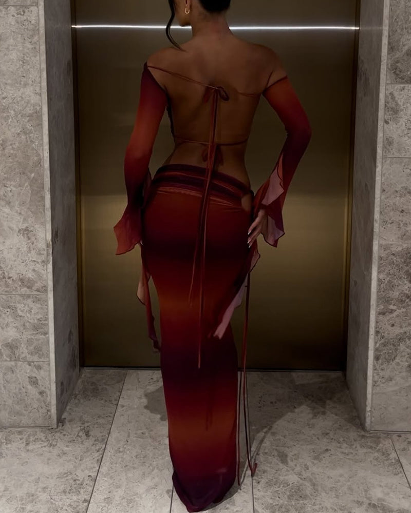 Oréane – moonlight-colored chiffon set