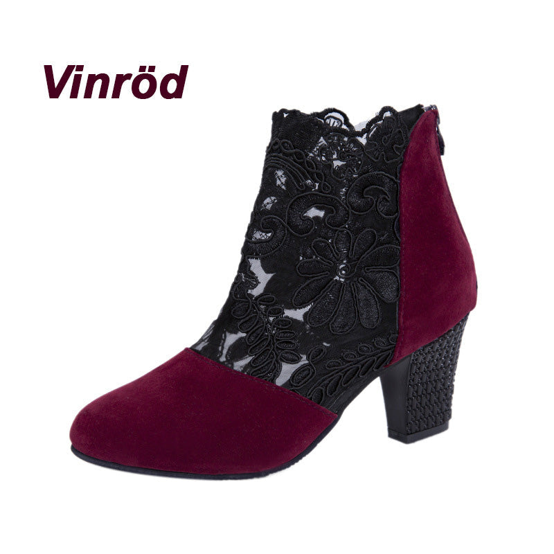 ELEGANT SUMMER PUMPS- WITH LACE & RHINESTONES