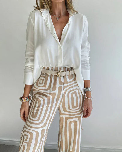 DAISY - STYLISH PANTS SET INCLUDING BLOUSE AND BELT