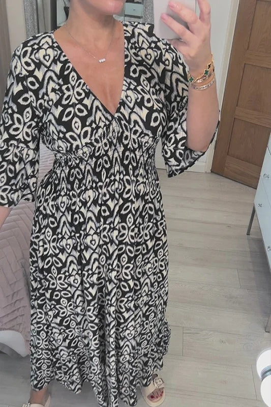 Bohemian – sun-kissed drape wrap maxi dress
