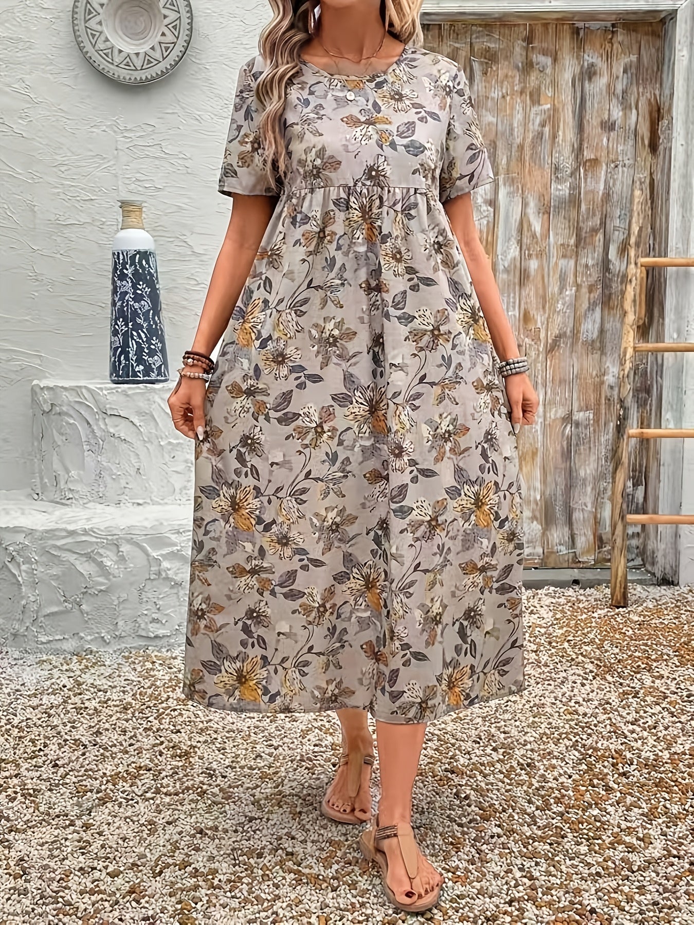 LENA - FLORAL PRINT CASUAL DRESS