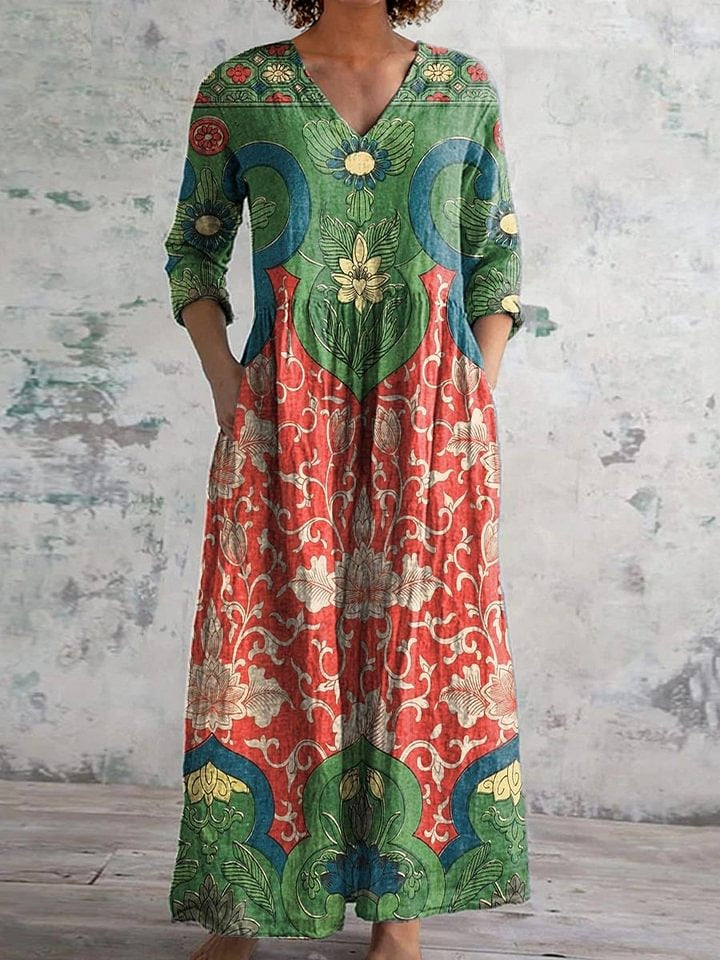 Enchanted Elegance – timeless bloom cotton dress