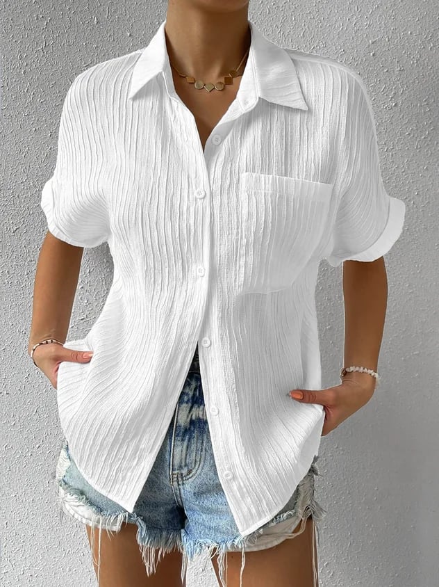 Brielle – sun-kissed linen ripple top