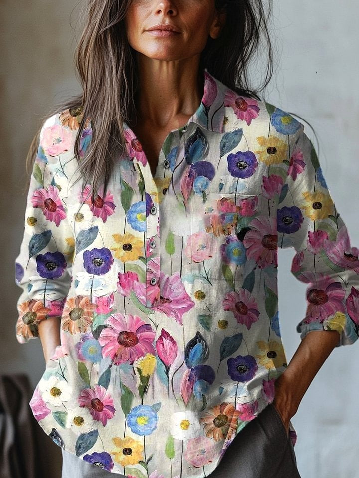 Vintage Floral – artful grace linen dress