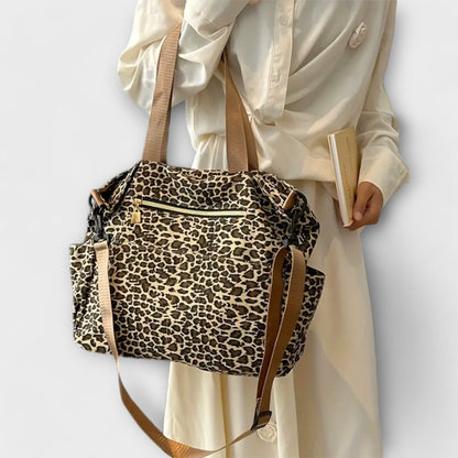 LEOPARD PRINT -CANVAS CROSSBODY BAG