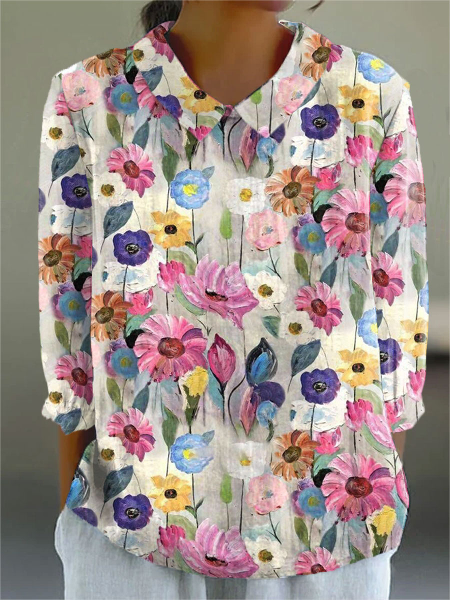 Vintage Floral – artful grace linen dress