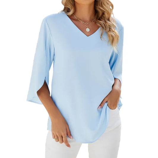 Cara – moonlit ease v-neck blouse