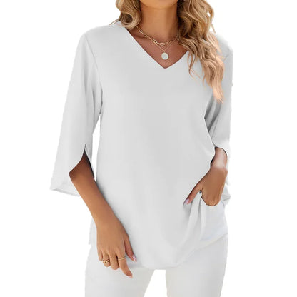Cara – moonlit ease v-neck blouse