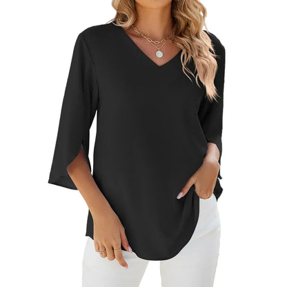 Cara – moonlit ease v-neck blouse