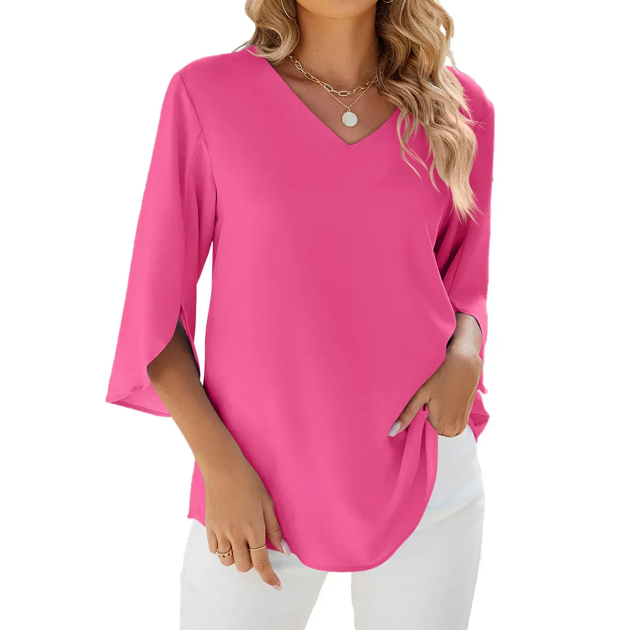 Cara – moonlit ease v-neck blouse