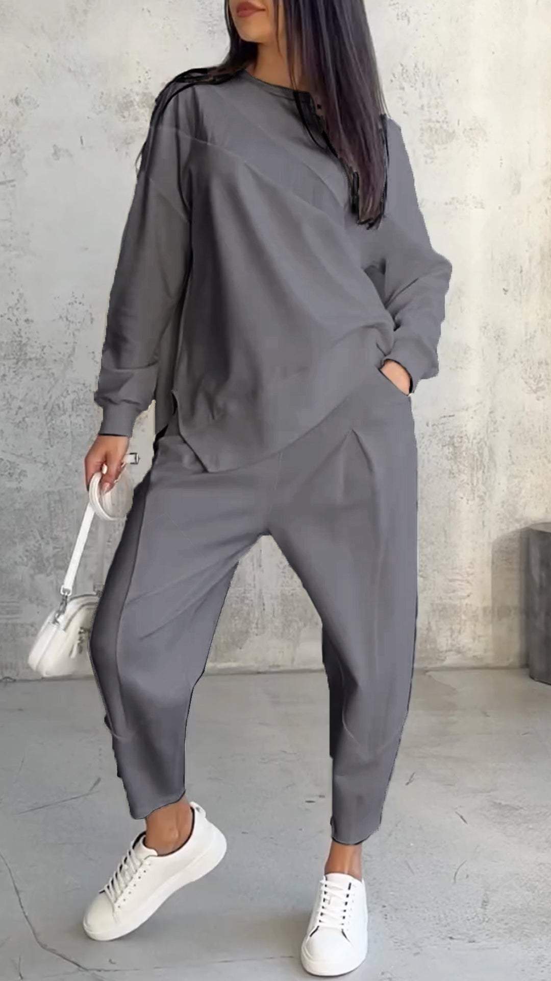 THE ZEN - TWO-PIECE SET WITH ROUND NECK AND LONG SLEEVES