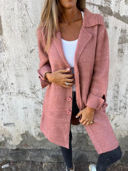 EMILY – LONG ELEGANT COAT WITH STYLISH LAPELS