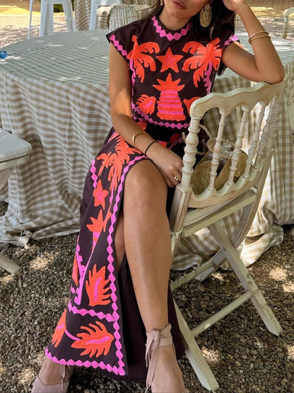 Katia – sunlit bloom top & skirt set