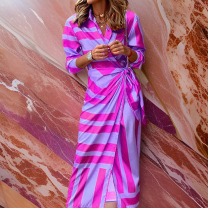 MIRAL-ELEGANT WRAP DRESS WITH PATTERN