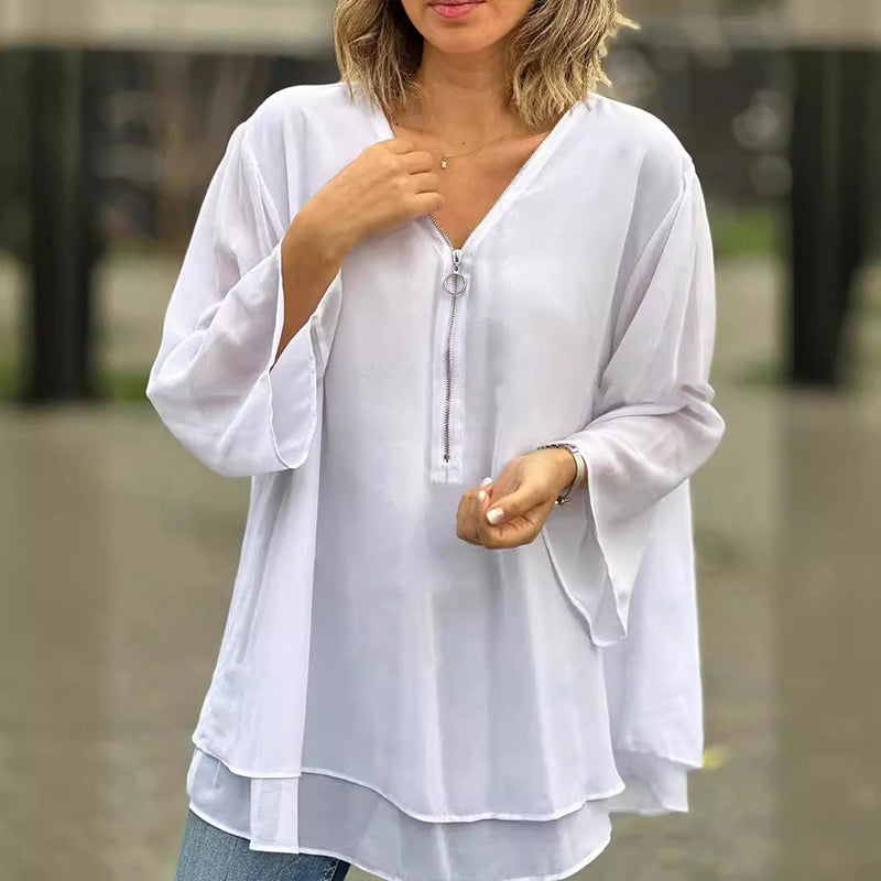 Heidi – twilight drape zipped top