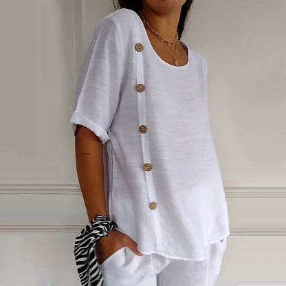 Noella – soft charm buttoned top