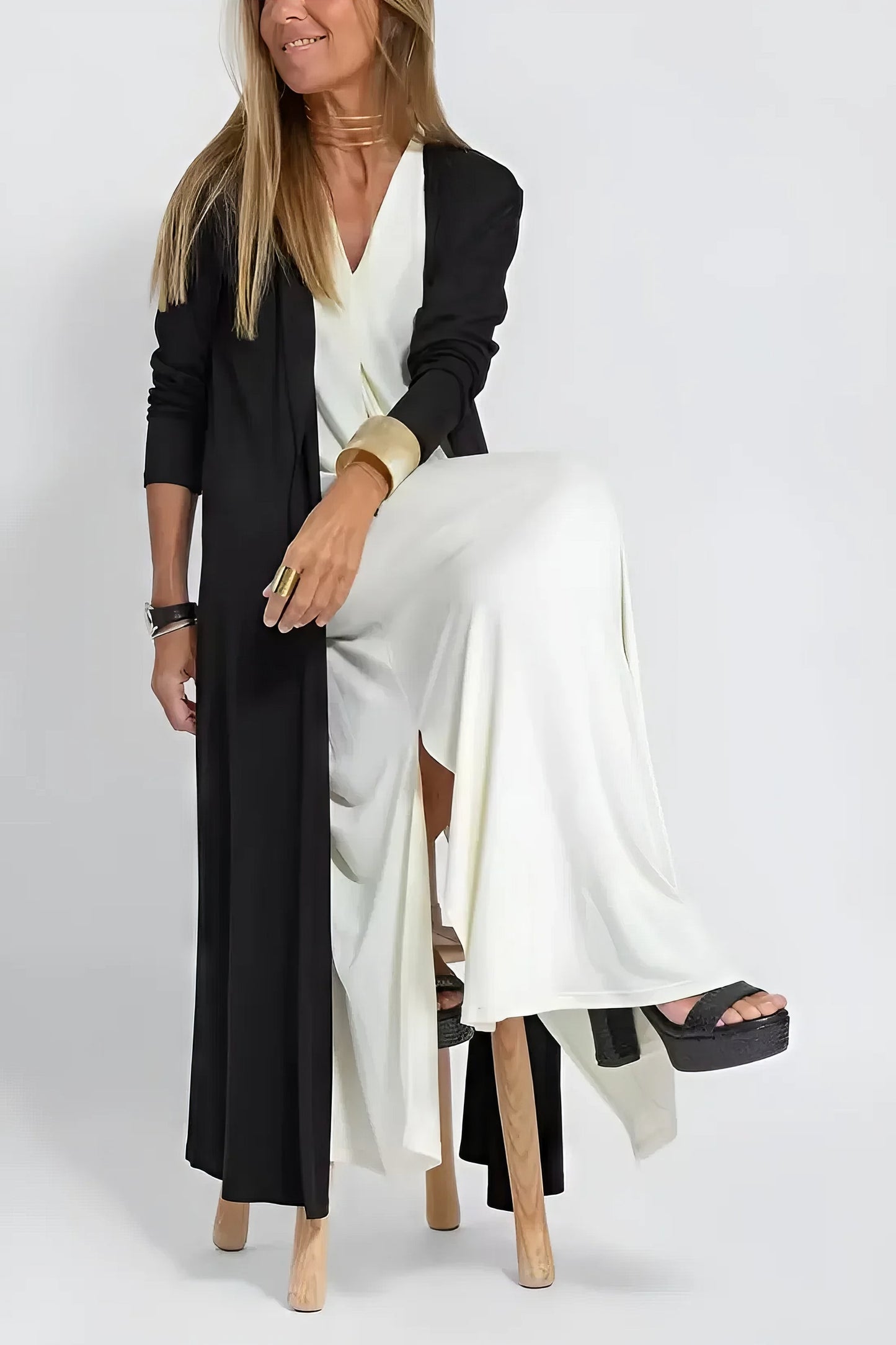 ELISE - LONG DRESS WITH CARDIGAN