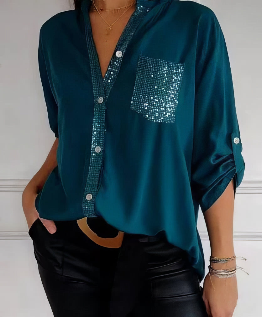 LUCIE - TOP WITH SEQUINS