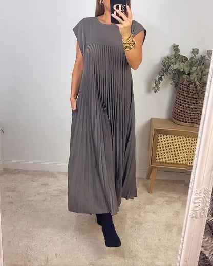 ELEONORA - DRESS WITH PLEATED SLEEVELESS