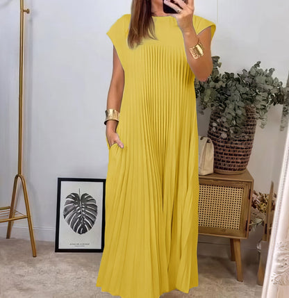 ELEONORA - DRESS WITH PLEATED SLEEVELESS