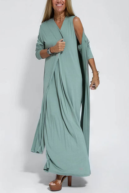ELISE - LONG DRESS WITH CARDIGAN