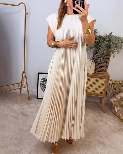 ELEONORA - DRESS WITH PLEATED SLEEVELESS