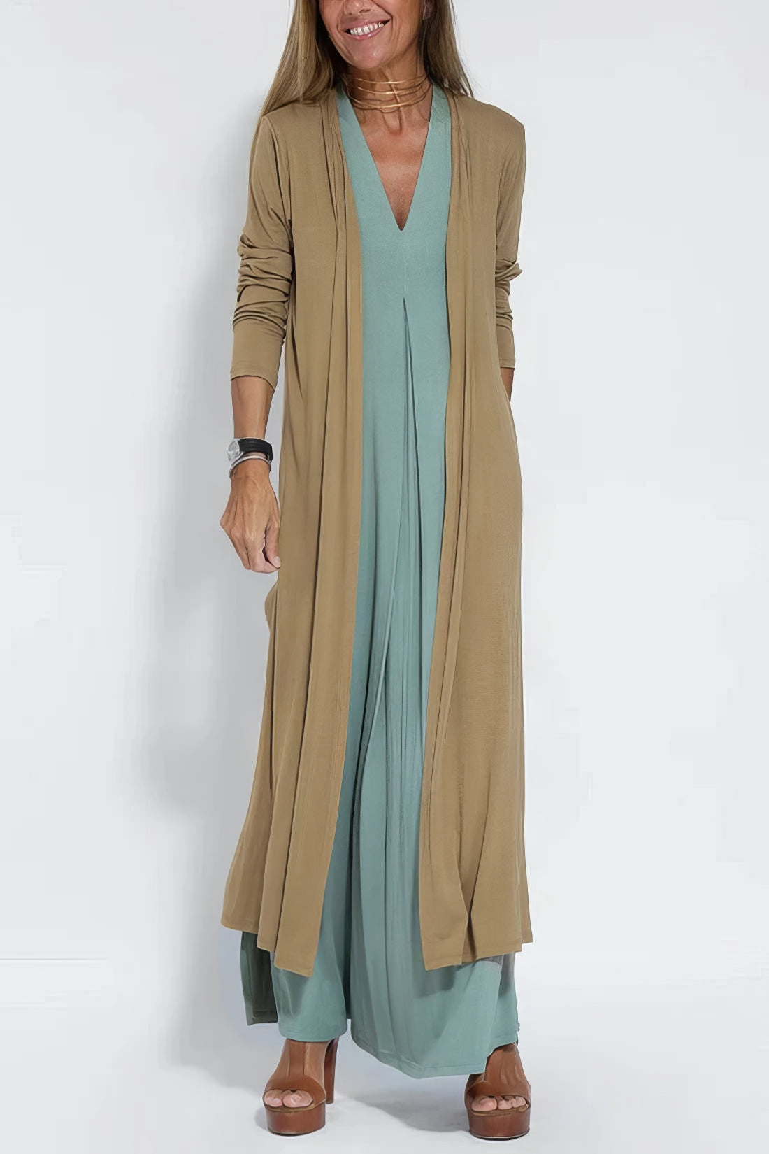 ELISE - LONG DRESS WITH CARDIGAN